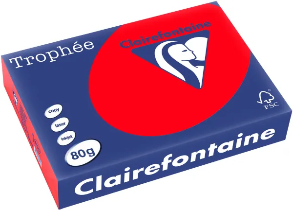 Q-connect Trophee Copy Paper A4 80g strong red 500 sheets