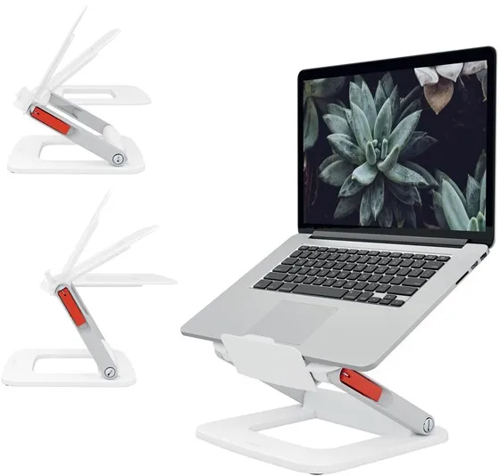 Leitz Ergo adjustable laptop stand with multiple angles, 63% recycled plastic, white